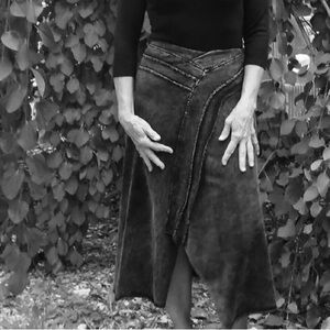 Testimony Los Angeles asymmetrical pull on skirt